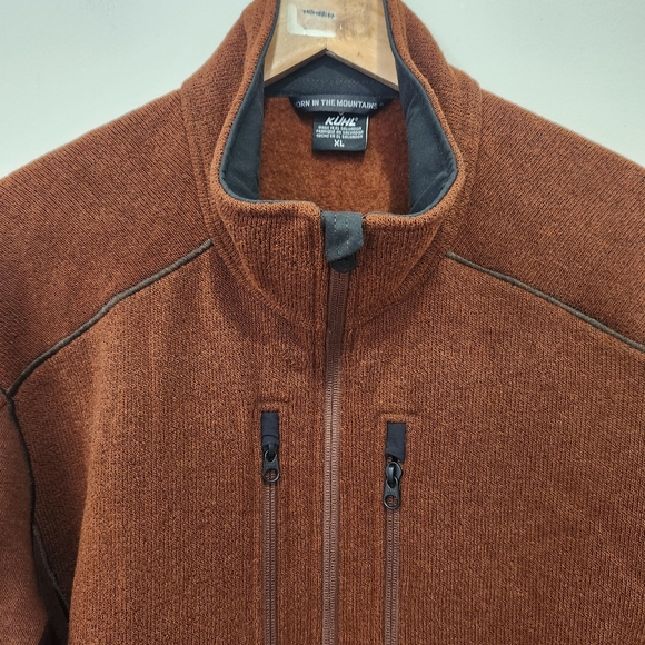 Kuhl Interceptr Full Zip Sweater Fleece Jacket Zipped Pockets Brown XL Mens - Picture 2 of 15
